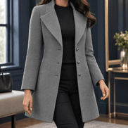 Pascaline-Rose Women's Notched Lapel Wool-Blend Winter Coat