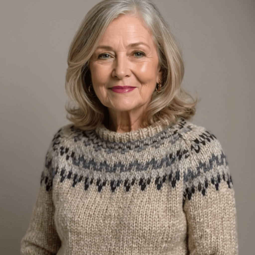 Ashley Fair Isle Hand-Knitted Wool Blend Women's Jumper with Nordic Yoke Pattern