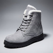 Amelia Women's Faux Suede Lace-Up Ankle Boots with Faux Fur Lining