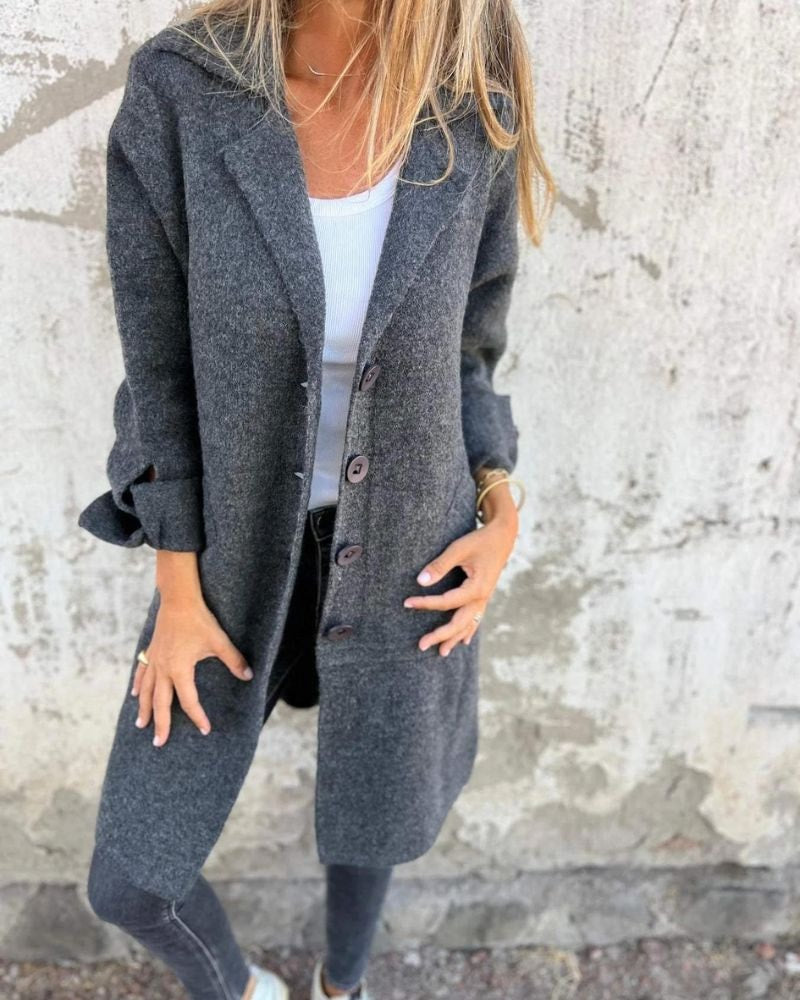 Cunégonde Women's Oversized Notch-Lapel Wool-Blend Winter Coat