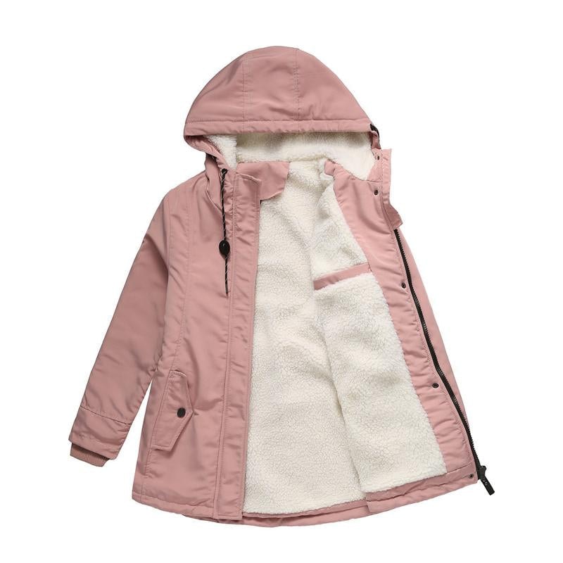Heide Sherpa-Lined Hooded Quilted Winter Coat with Drawstring