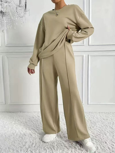 Ambra Long Sleeve Sweatshirt and Wide Leg Trouser Co-ord Set