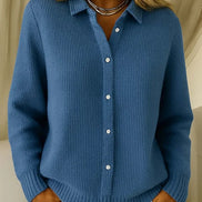 Susan Waffle-Knit Button-Front Longline Cardigan for Women