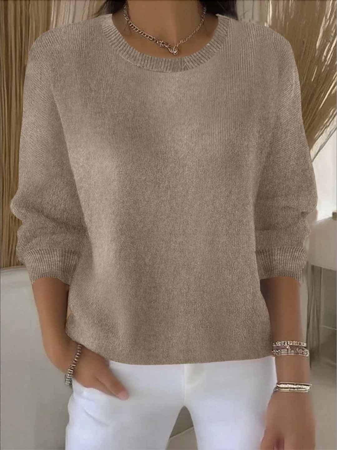 Lorie Relaxed-Fit Women's Knitted Jumper with Ribbed Trim