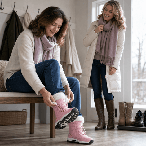 Fleece-Lined Non-Slip Platform Mid-Calf Winter Boots for Women