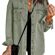 Wilda Denim Button-Through Oversized Longline Jacket for Women