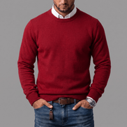 Men's Merino Wool Blend Crewneck Knit Jumper