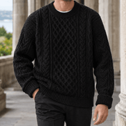 Cable Knit Crew Neck Jumper for Men