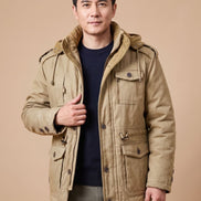 Bartholomew Hooded Multi-Pocket Padded Military Jacket for Men in Winter Parka Style
