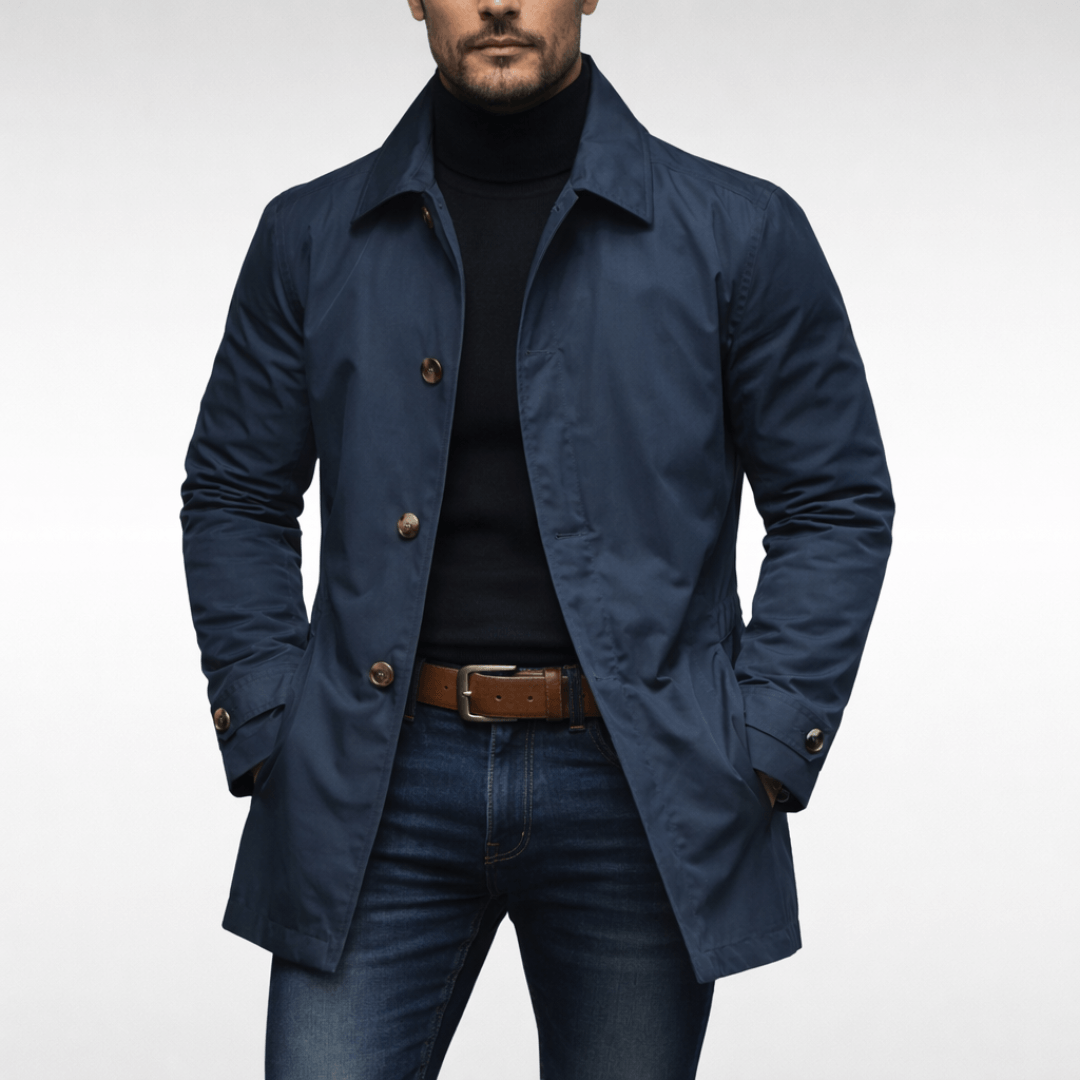 Men's Weather-Resistant Coat with Quilted Lining