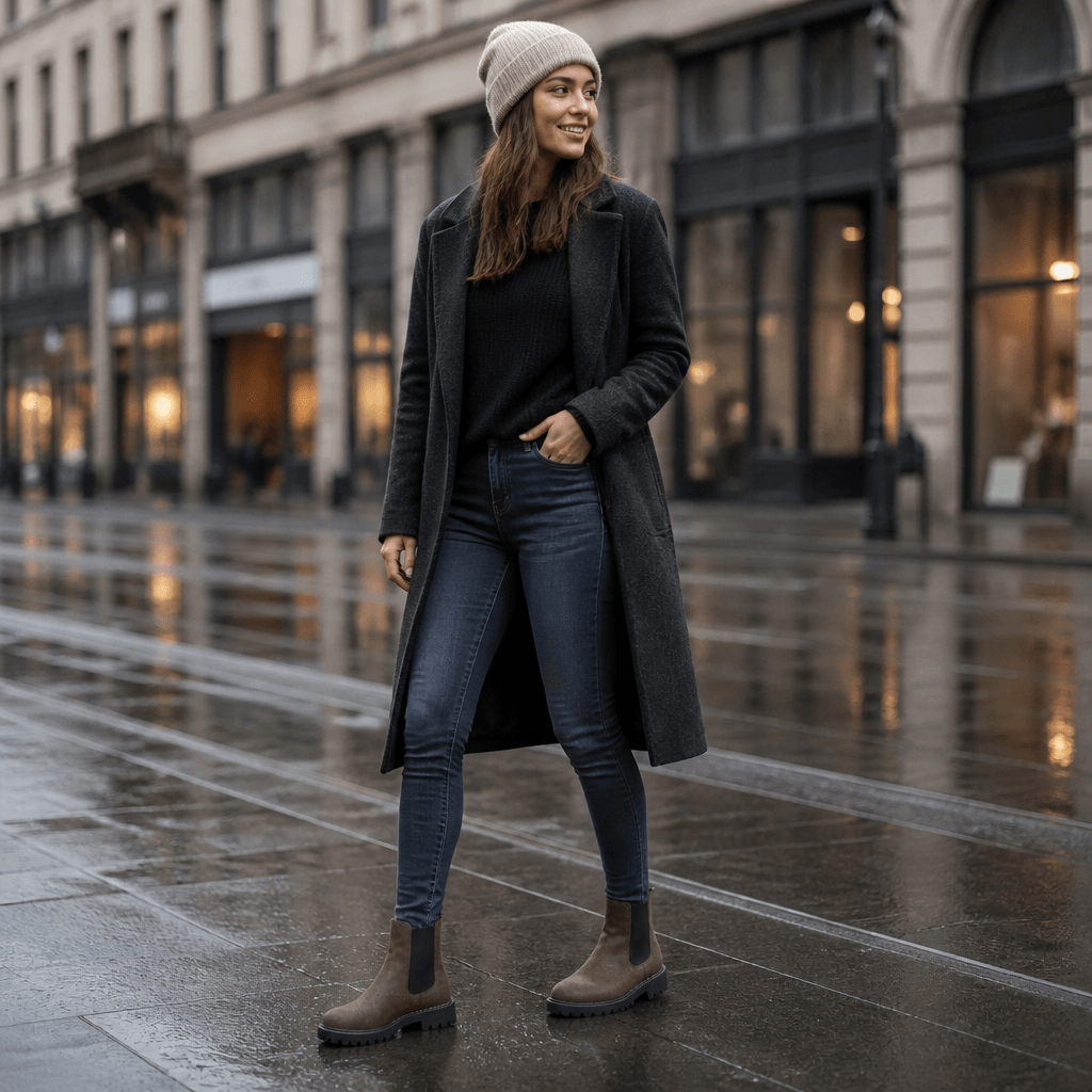 Wide-Fit Chelsea Boots with Stretch Side Panels for Women