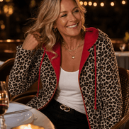 Reversible Leopard Print Hooded Coat for Women in Winter