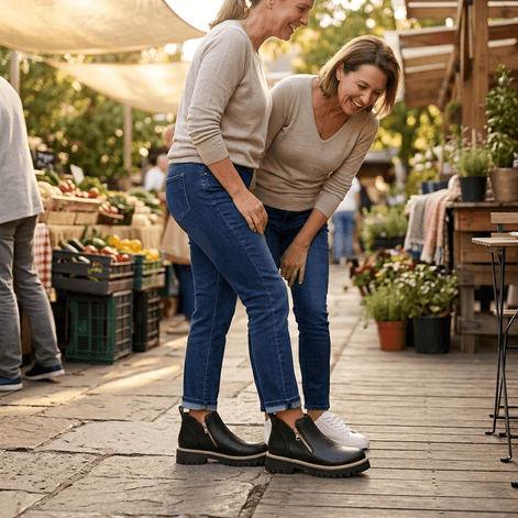 Strida Cushioned Platform Ankle Boots with Side Zip for Women
