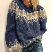 Annika Fair Isle Relaxed Fit Crew Neck Women's Knitted Jumper