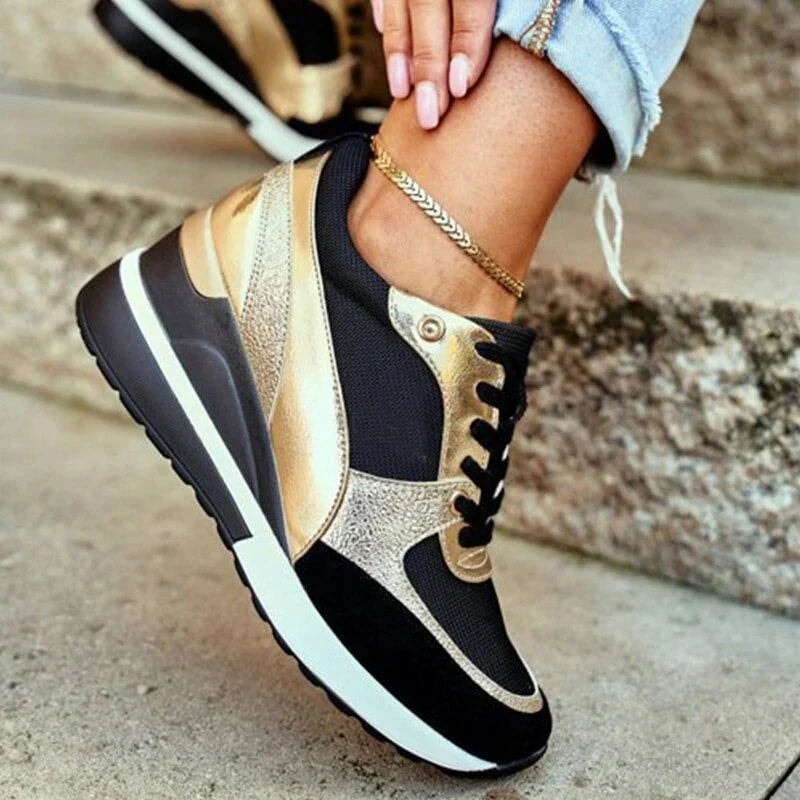 Women's Colourblock Knit Cushioned Sneakers with Arch Support and Memory Foam