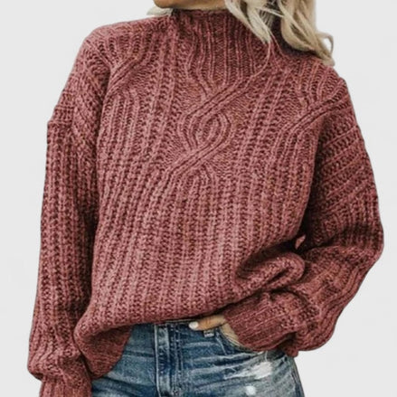 Aerynna Mock-Neck Cable-Knit Women's Knitted Jumper
