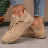 Women's Leather Lace-Up Trainers with Orthopedic Cushioning