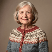 Women's Fair Isle Button-Up Knitted Cardigan with Nordic Yoke Pattern