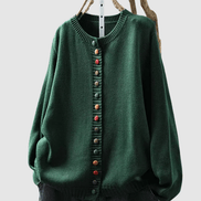 Lena Button-Front Knitted Cardigan with Colourful Buttons