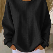 Lucille Oversized Waffle-Knit Women's Jumper with Dropped Shoulders