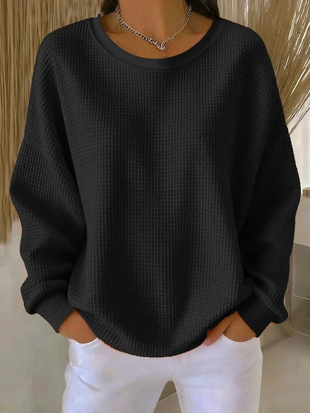 Lucille Oversized Waffle-Knit Women's Jumper with Dropped Shoulders