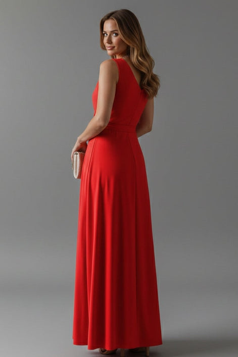 Annabelle Satin Wrap Maxi Party Dress with Relaxed Fit for Christmas