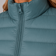 Slim Fit Lightweight Puffer Jacket with Stand Collar for Women