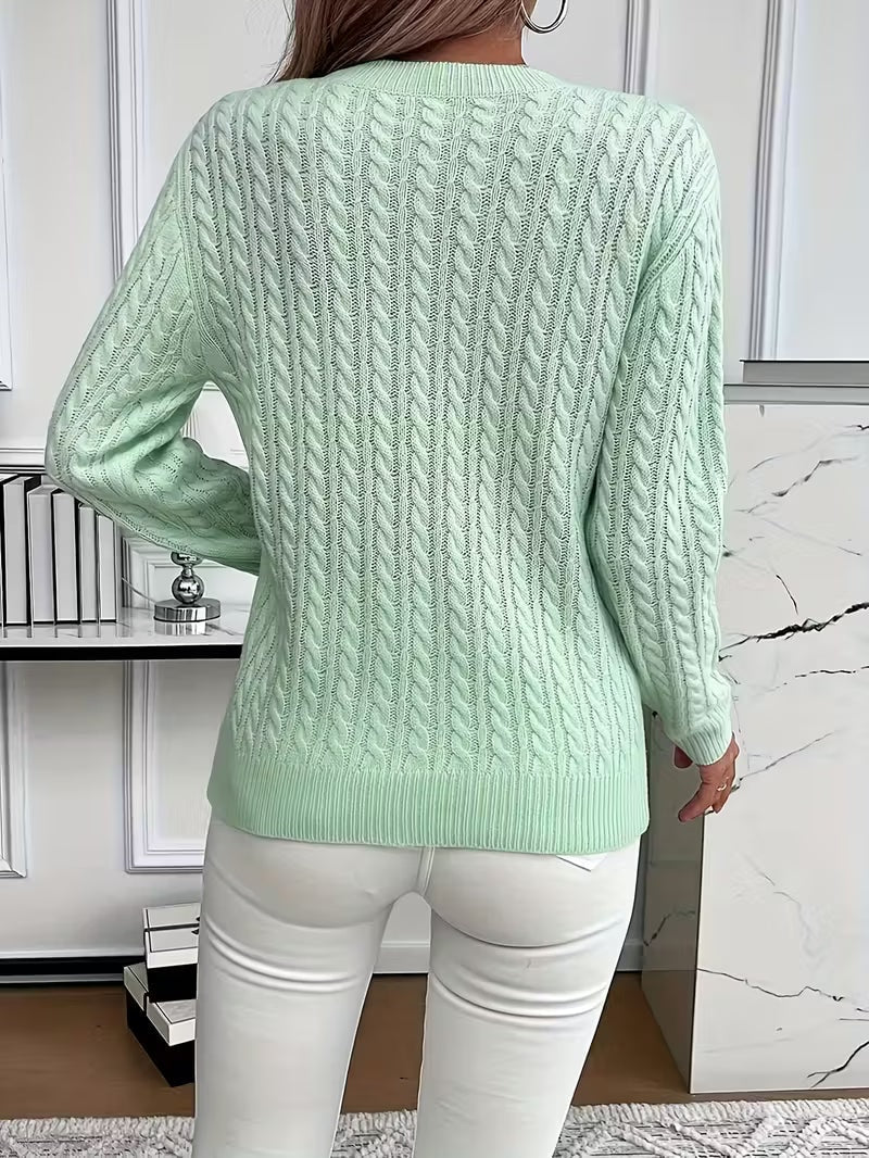 Ravae Cable-Knit Crew Neck Jumper for Women