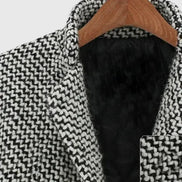 Rebeka Longline Houndstooth Women's Wool-Blend Winter Coat