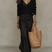 Niketa Satin Two-Piece Maxi Women's Occasion Dress with Flowing Sleeves
