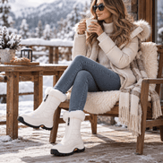 Snowlina Plush-Lined Mid-Calf Zip-Up Winter Boots for Women
