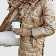 Lyzzandra Hooded Quilted Puffer Jacket with Zip Front