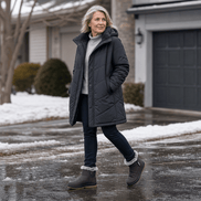 Faux Fur-Lined Waterproof Slip-On Ankle Boots for Women in Winter
