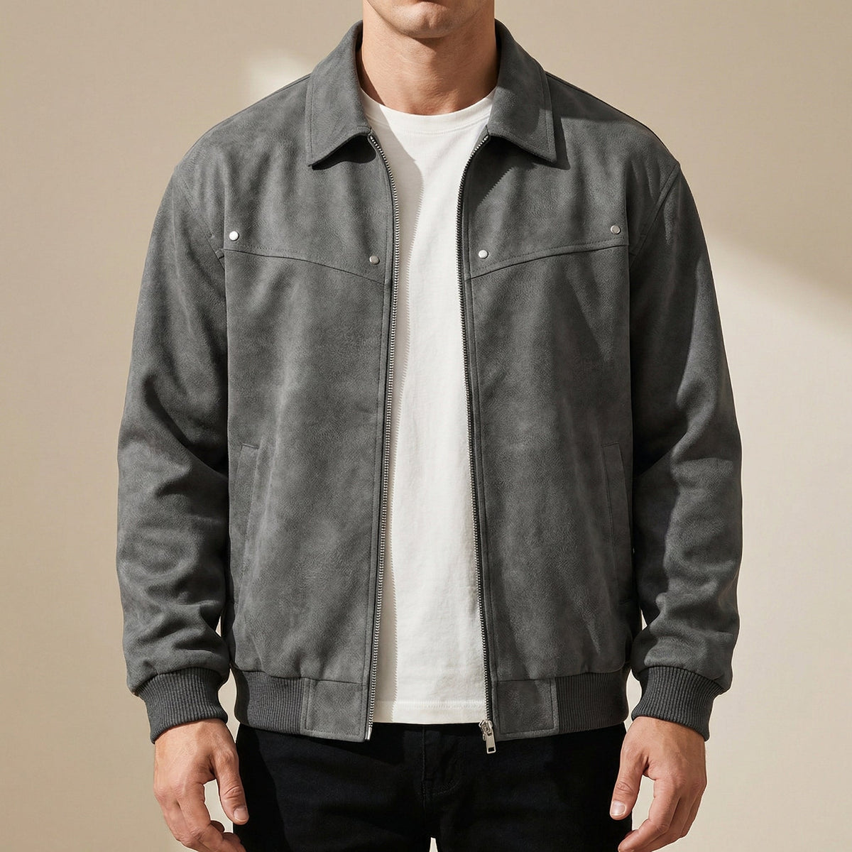 Jacob Tailored Lambskin Leather Bomber Jacket for Men