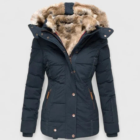 Veyzandra Faux Fur Hooded Padded Puffer Jacket for Women