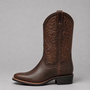 Savannah Embroidered Western Leather Boots with Block Heel
