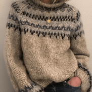Ashley Fair Isle Hand-Knitted Wool Blend Women's Jumper with Nordic Yoke Pattern