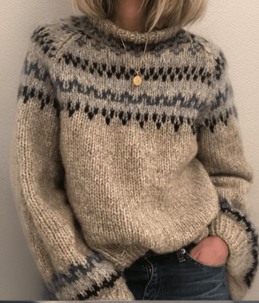 Ashley Fair Isle Hand-Knitted Wool Blend Women's Jumper with Nordic Yoke Pattern
