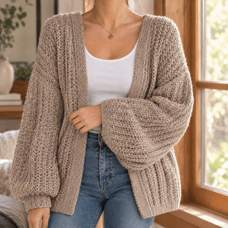 Eleanora-Jane Oversized Chunky Knitted Women's Cardigan