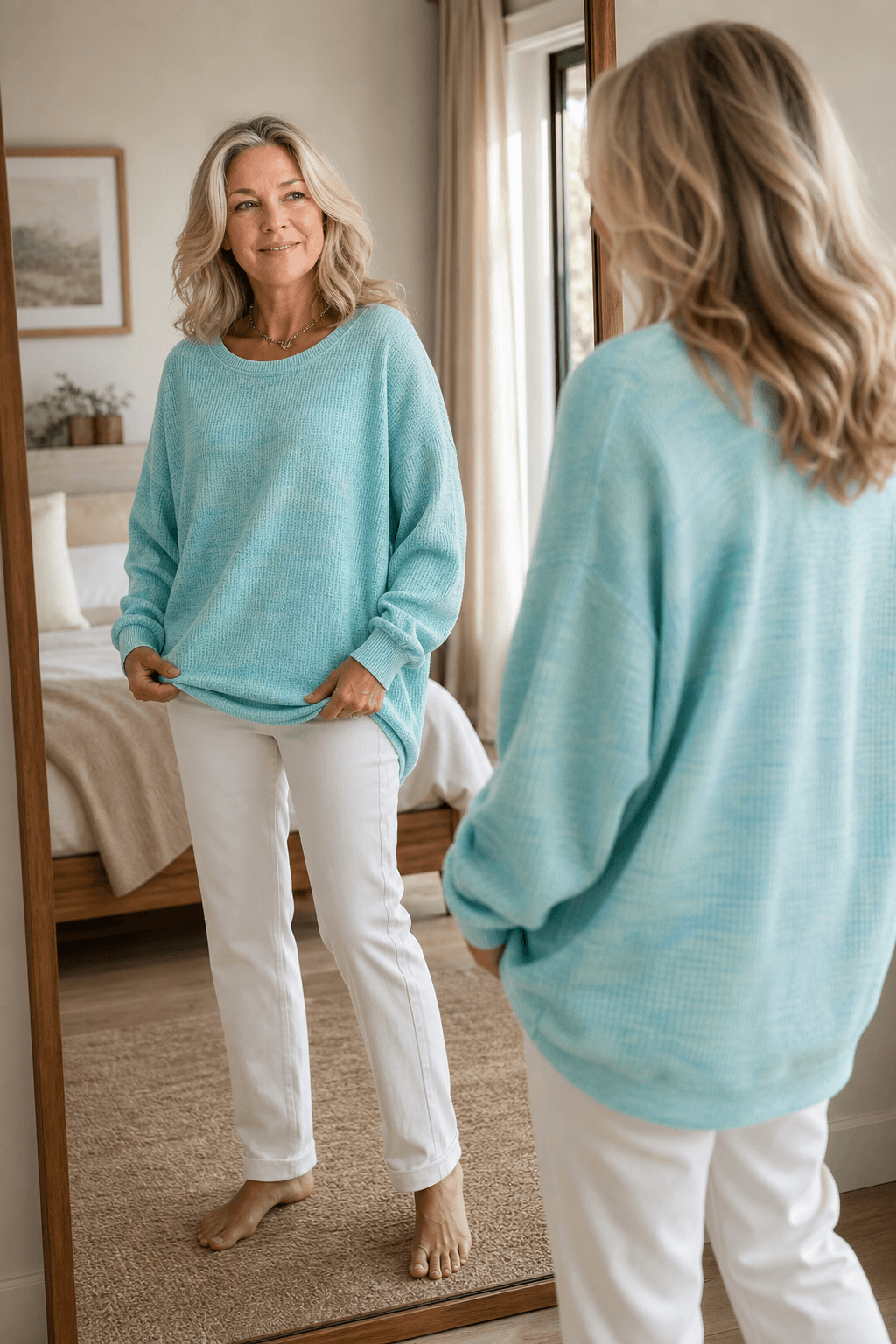 Wearbella Oversized Dropped-Shoulder Ribbed Women's Knitted Jumper