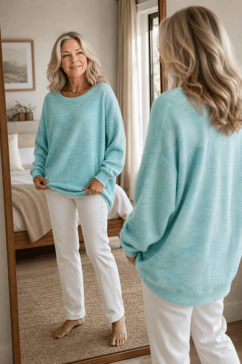 Wearbella Oversized Dropped-Shoulder Ribbed Women's Knitted Jumper