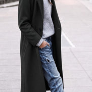 Angelika Oversized Lapel Long Wool-Blend Winter Coat for Women