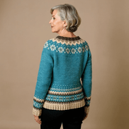Allegra Fair Isle Button-Up Women's Knitted Cardigan with Nordic Shoulder Pattern