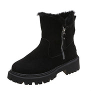 Amelie Fur-Lined Faux Suede Women's Winter Ankle Boots with Side Zip