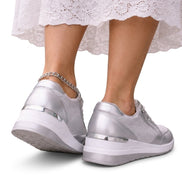 Chloe Platform Lace-Up Cushioned Sneakers with Side Zip