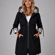 Hooded Longline Jacket with Adjustable Drawstring Waist