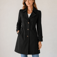 Women's Tailored Buttoned Trench Coat with Fitted Waist