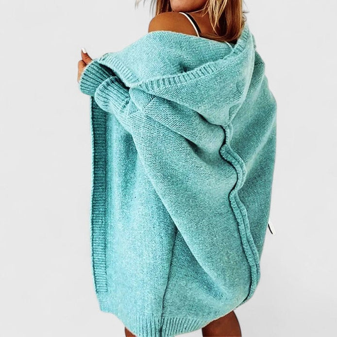 Rosalynne Oversized Hooded Knit Women's Cardigan with Longline Fit