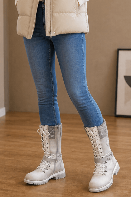 Corinne Knee-High Side-Zip Winter Boots in Faux Leather for Women