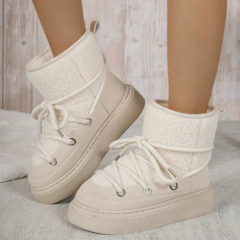 Malina | Shearling Lace Up Platform Winter Boots for Women